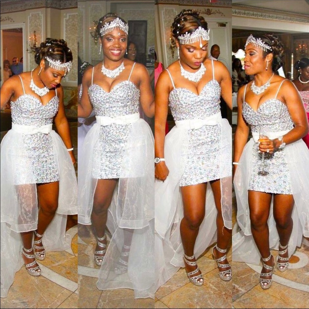 SILVER (iridescent) RHINESTONE DRESS